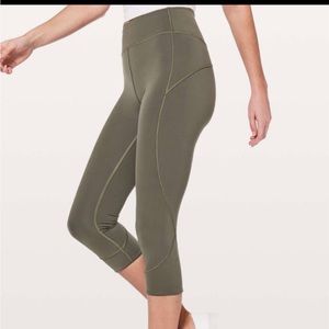 Lululemon In Movement Crop *Everlux 19" Sage 4